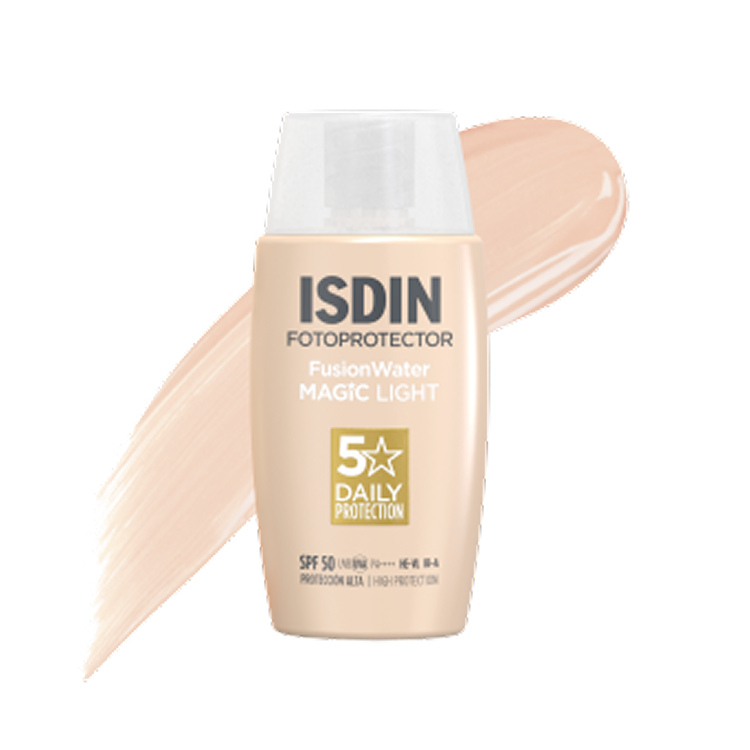 ضد آفتاب رنگی ایزدین مجیک فیوژن واتر رنگ Light (ISDIN Fusion Water MAGIC Color Light SPF50)