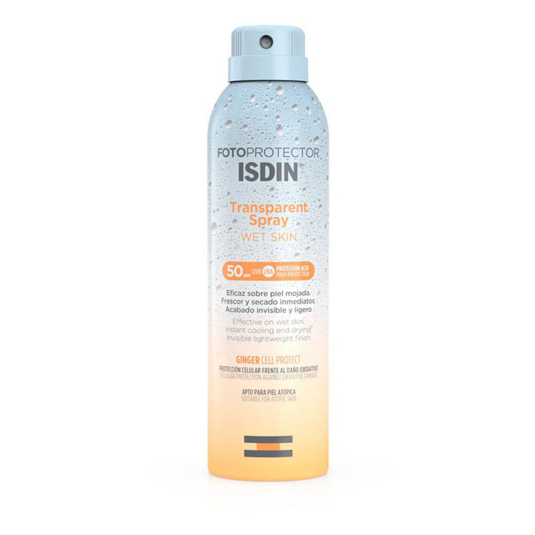 ضد آفتاب اسپری ایزدین SPF50 (ISDIN Transparent Spray Wet Skin SPF50)