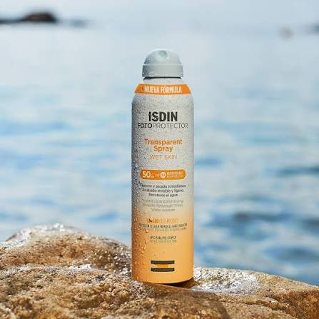 ضد آفتاب اسپری ایزدین SPF50 (ISDIN Transparent Spray Wet Skin SPF50)
